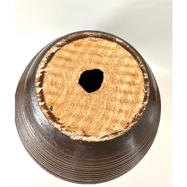 1960s Mid Century Modern Extra Large Hand Thrown Stoneware Lamp For Sale - Image 15 of 18