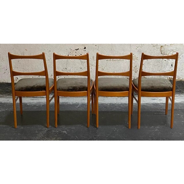 Wood Set of Four Mid-Century Danish Modern Dining Chairs For Sale - Image 7 of 12