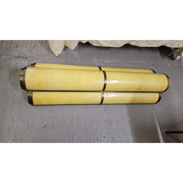 Large Art Deco Triple Tube Odeon Style Ceiling Lights from Casino Cherbourg, 1930s For Sale - Image 3 of 7