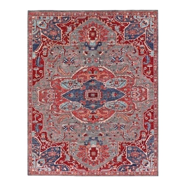 Handmade Traditional Design Wool Rug. 7'10" X 9'9" For Sale