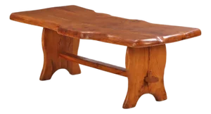 A French Burled Elm Free Edge Table, C. 1970.