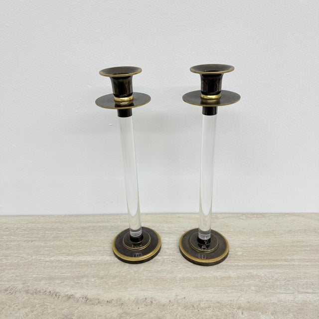 Acrylic Glass Candleholders from Caravell, 1970s, Set of 2 For Sale - Image 11 of 15
