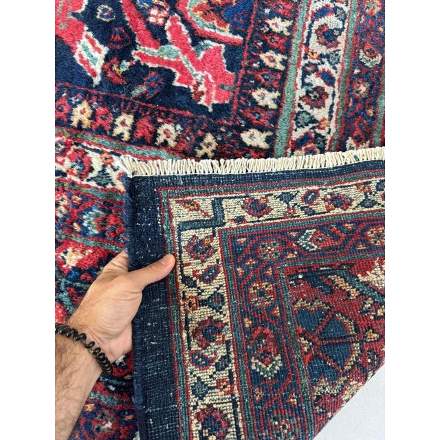 1930s PALATIAL Antique Persian Mahal "Mostofi Mustafi" Design Gorgeous Sushi Pinks Rug 12.4 x 16.6 For Sale - Image 5 of 14