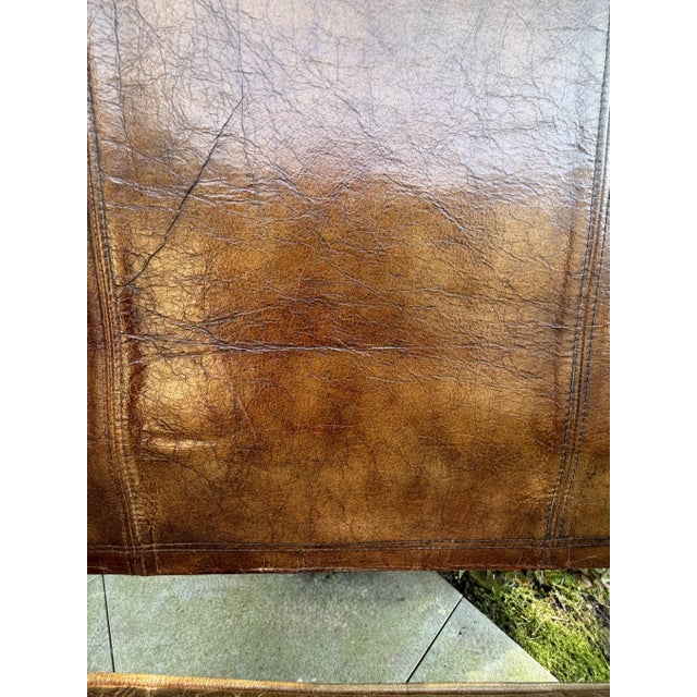 1990s Campaign-Style Leather Armchair With Brass Accents by Thomasville Earnest Hemingway Collection For Sale - Image 5 of 13