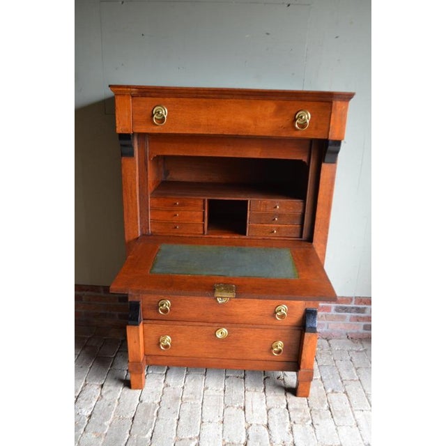 Antique Oak Empire Secretaire Desk For Sale - Image 13 of 14