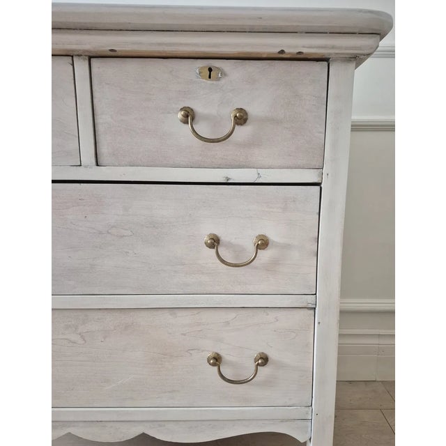 Early 20th Century Gustavian Style Whitewashed Maple Chest of Drawers (9 Words, Fully Defensible Now) For Sale - Image 10 of 11