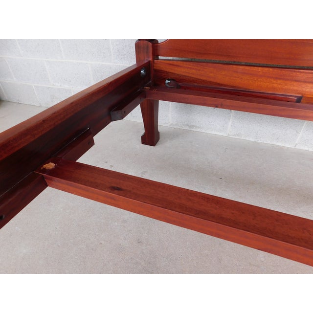 Late 20th Century Mahogany Georgian Style Queen Size Draper Carved Tester Poster Bed For Sale - Image 5 of 12