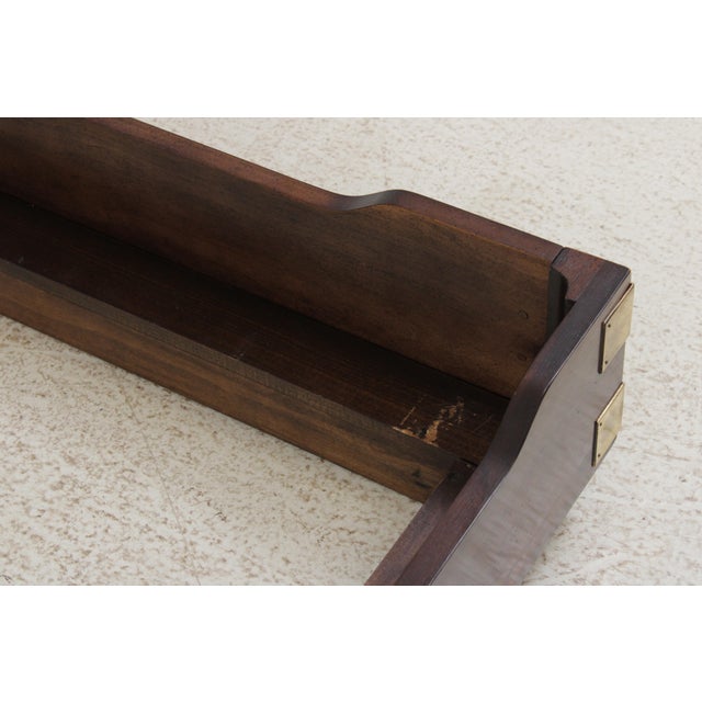 Henredon Scene 1 Campaign Style Oak Queen Size Bed For Sale - Image 10 of 18
