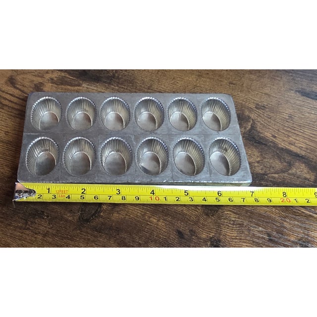 Antique French Nickel-Plated 12-Cavity Pastry Mold For Sale - Image 9 of 18