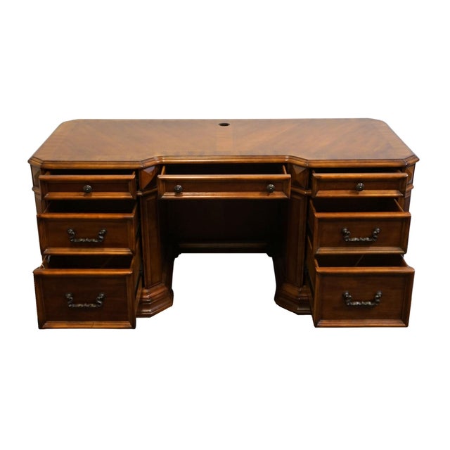 Home Meridian Samuel Lawrence Cherry Traditional Contemporary 71" Computer Desk / Credenza For Sale - Image 10 of 15