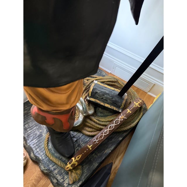 Contemporary Rare Handpainted Captain Hook Life Size Pirate Statue For Sale In Atlanta - Image 6 of 11
