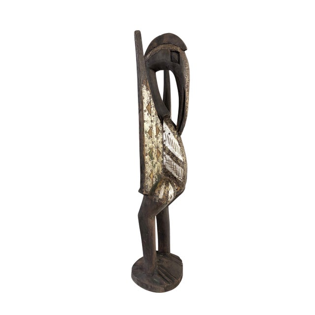 Wood Vintage Sculpture of Senufo Bird Statue Cote d'Ivoire 24" H For Sale - Image 7 of 8