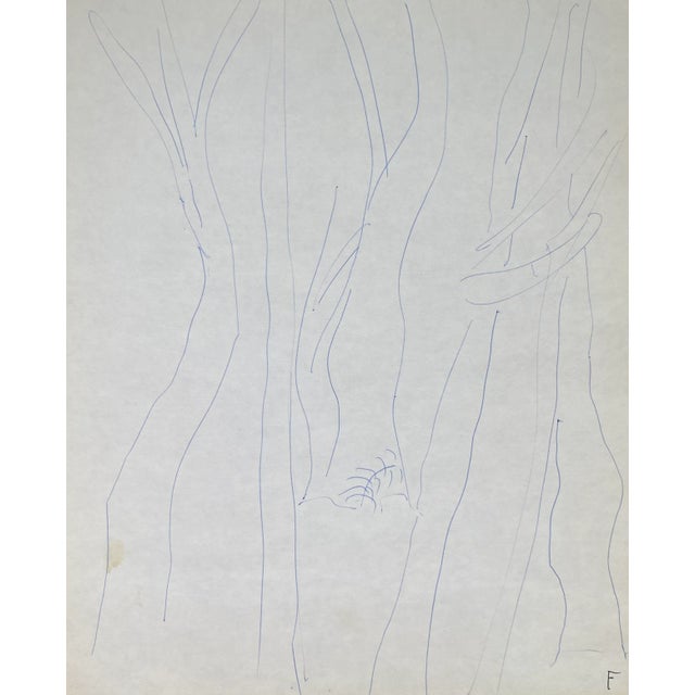 Frank Wallace Minimalist Tree Drawing For Sale - Image 4 of 4