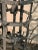 Antique Zinc French Bottle Drying Rack Made Into Chandelier For Sale - Image 4 of 11