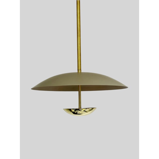 Minimalist Brass Pendant - Handcrafted Metal Lighting Fixture For Sale - Image 4 of 6