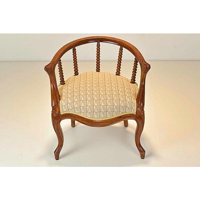 Late Biedermeier Upholstered Walnut Armchair, Germany, 1870s For Sale - Image 9 of 16