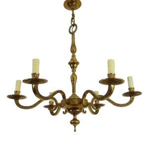 Bronze 6-Light Chandelier, 1970s
