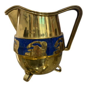 1970s Salvador Teran Mosaic & Brass Pitcher