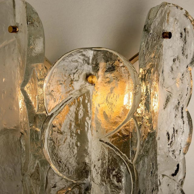 Citrus Swirl Clear Glass Wall Lights or Sconces by J.T. Kalmar, 1969, Set of 2 For Sale - Image 10 of 15
