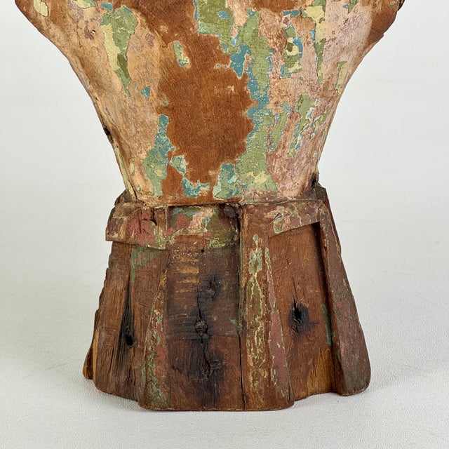 Stupendous & Charming Salvaged Antique Carved Wood Santos Mannequin Sculpture, 16" H For Sale In New York - Image 6 of 17