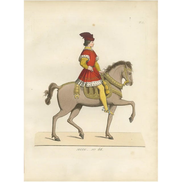 Mounted Nobleman in Parade Dress, 1845, Paper For Sale