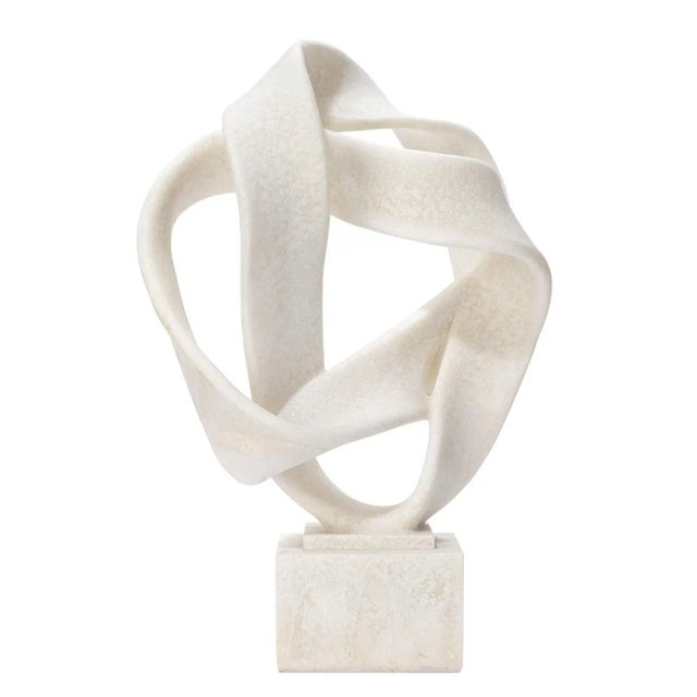 White Jamie Young Intertwined Object on Stand in White For Sale - Image 8 of 8