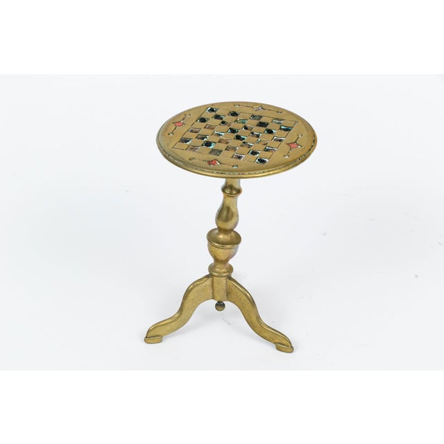 Victorian Brass Flip-Top Games Table Miniature Trivet Circa 1880 A rare and whimsical nineteenth-century English brass...