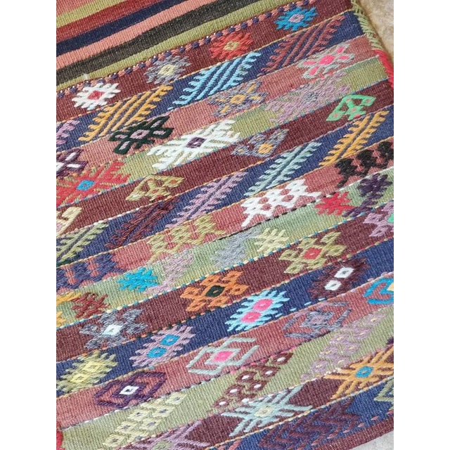 Vintage Turkish Hand Woven Kilim Donkey Saddle Bag For Sale In Dallas - Image 6 of 11