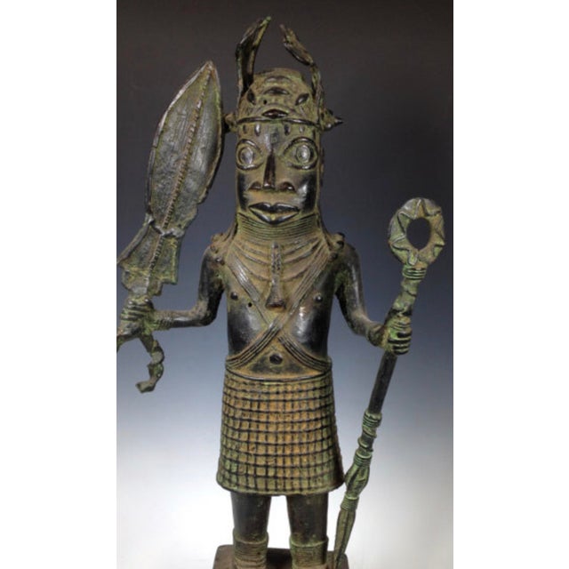 African Art Tribal Art Benin Bronze Warrior Statue/Sculpture Chairish