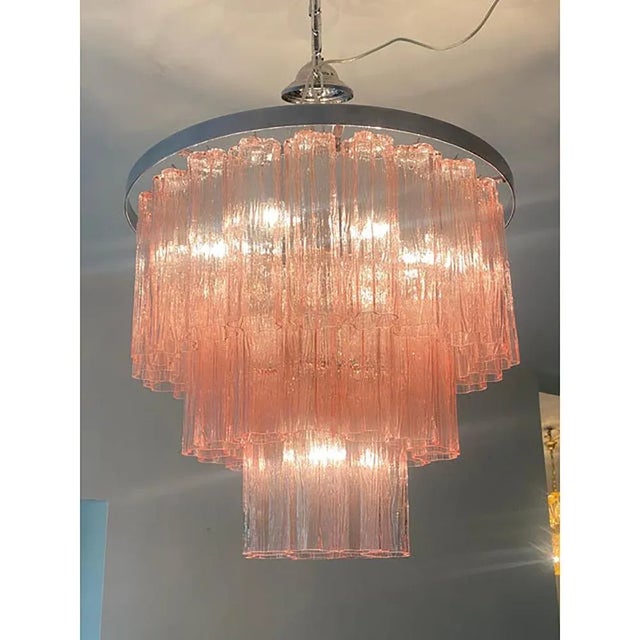 Tronchi Murano Glass Chandelier in Venini Style by Simoeng For Sale - Image 6 of 9