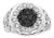 .925 Sterling Silver 1/4 Cttw White and Black Treated Diamond Halo Cluster Ring for Men (I-J Color, I3 Clarity) - Size 9 For Sale