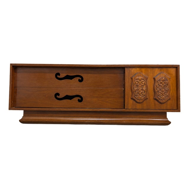 Young Manufacturing 1960's Vintage Mid Century Modern Brutalist Low Boy Dresser/Credenza, Attributed For Sale