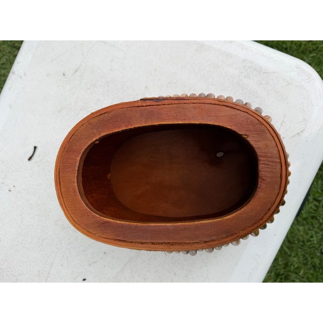 Vintage Rattan Cachepot With Decorative Wood Trim For Sale - Image 9 of 12