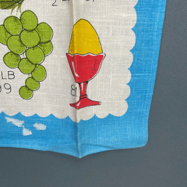1960s 1960s Mid-Century Modern Parisian Prints Linen Kitchen Tea Towel For Sale - Image 5 of 12