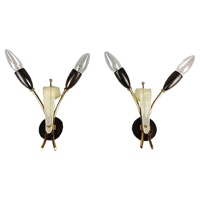 Vintage Wall Sconces by Kobis & Lorence, 1950s, Set of 2 For Sale