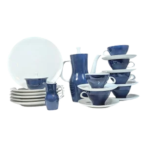 Six Place Settings Plus Mid-Century Bone China- Set of Twenty One