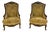 Pair of Louis XV Style Carved Wing Back Lounge Chairs, a Pair For Sale
