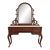 Alexander Roux Antique French Rococo Carved Mahogany and Marble Top Vanity Dressing Table With Mirror, Newly Refinished For Sale