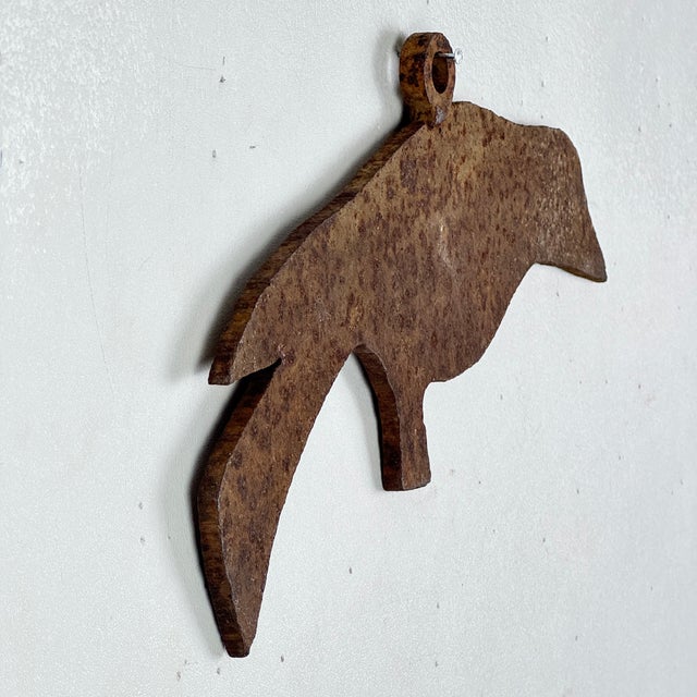 Vintage Metal Shooting Target in Shape of Crow/Raven, Wall Decor For Sale - Image 4 of 8