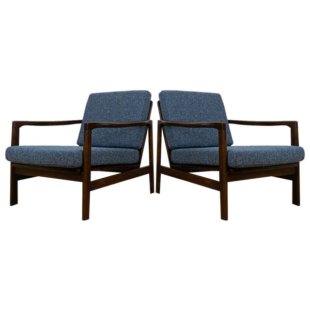 Set of Mid-Century Club Chairs by Zenon Bączyk, 1960s For Sale