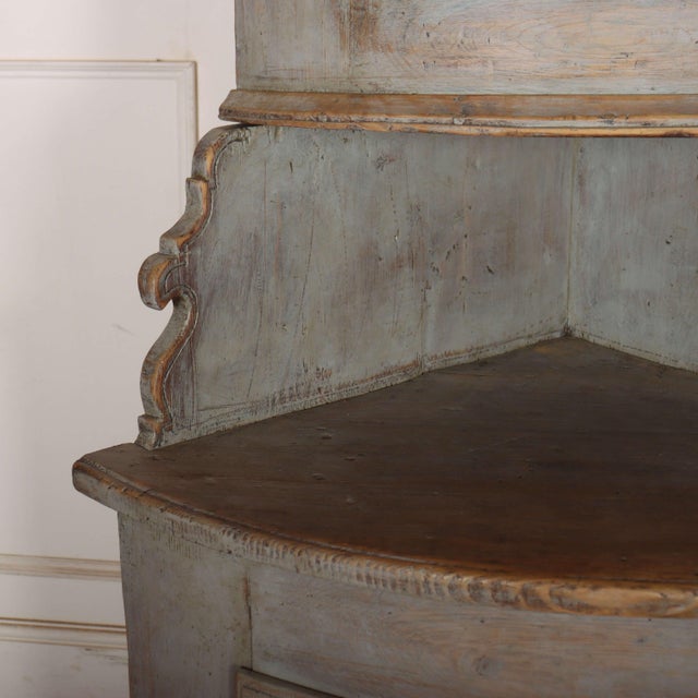 Swedish Bow Front Corner Cupboard For Sale - Image 6 of 13