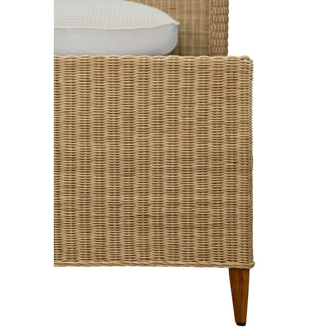 Worlds Away Matthew Izzo Home Chamberlain Queen Rattan Bed Frame With Arched Headboards, Side Rails, and Footboard For Sale - Image 4 of 9