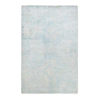 Vibrance Hand Knotted Area Rug, Light Blue - 4' 1" x 6' 2" For Sale
