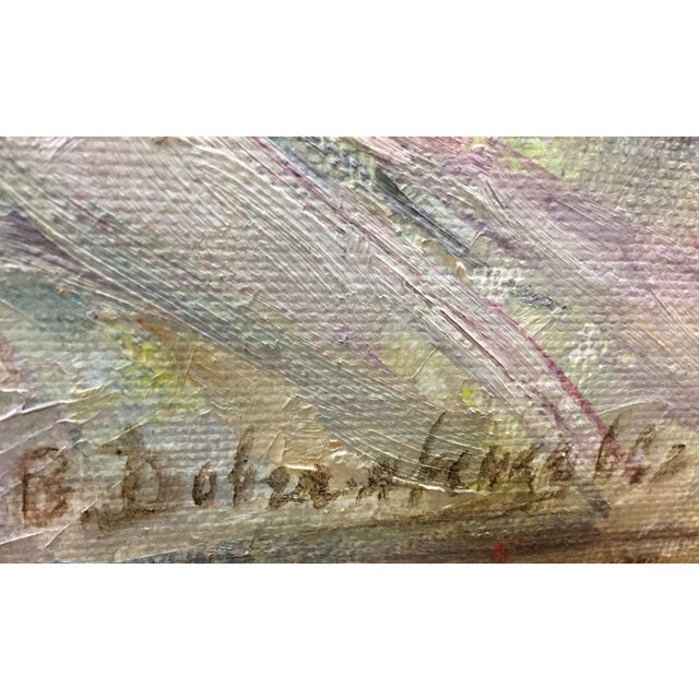 Paper 1960s Oil Painting Lilac Dovgalevskaya Vera Veniaminovna For Sale - Image 7 of 9