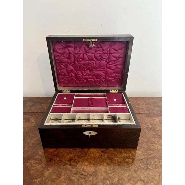 Mid 19th Century Victorian Rosewood Jewelery Box, 1860s For Sale - Image 5 of 8