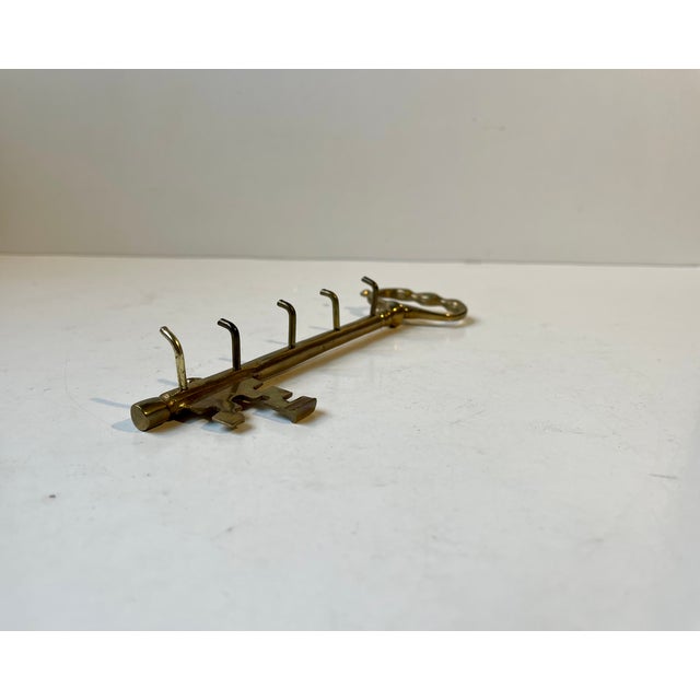 Vintage Wall Key Hanger in Brass, 1960s For Sale - Image 4 of 8