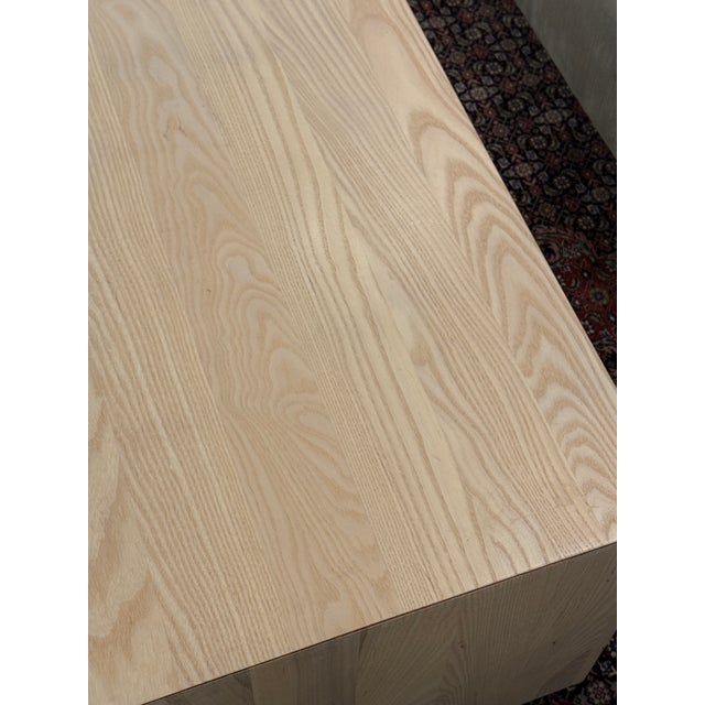 Organic Modern Bleached Oak Wood Side Table For Sale - Image 10 of 12