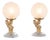 Winged Figure Table Lamps with Frosted Glass Globes, 1980s, Set of 2 For Sale