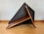 Chocolate Vintage MCM Triangular Veneer Coffee Table With Geometric Pedestal Base For Sale - Image 8 of 8
