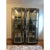 Beautiful pair of Henredon lacquer, brass, and beveled glass display cabinets. Each equipt with four adjustable shelves...